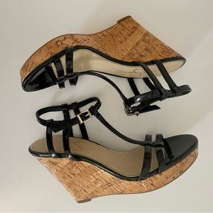 Black Cork Wedges Size 8.5 (Size 39) Jessica Simpson Sandals Platform Shoes Heel